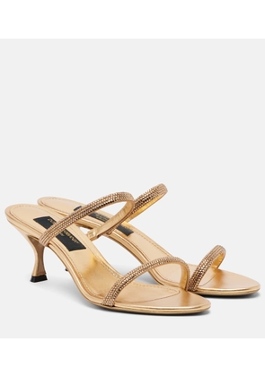 Dolce&Gabbana Crystal-embellished satin mules