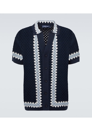 Frescobol Carioca Pinto crochet cotton bowling shirt