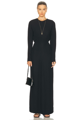 Toteme Long Sleeve Slouch Waist Dress in Black - Black. Size 32 (also in 34, 36, 40).