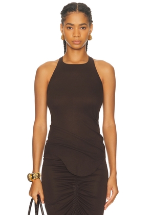 RICK OWENS LILIES Basic Tank Top in Raisin - Chocolate. Size 38 (also in 42, 44).