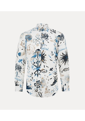 Vivienne Westwood Two Button Krall Shirt Printed Marocain 46 Men