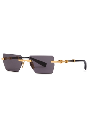 Balmain Eyewear Pierre Rimless Rectangle-frame Sunglasses - Gold - One Size