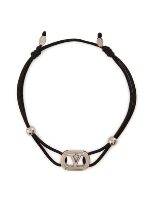 Valentino Garavani Vlogo Plaque Cord Bracelet - Black - One Size