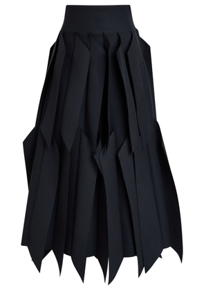 A.W.A.K.E Mode Laser-cut Woven Midi Skirt - Navy - 34 (UK6 / XS)