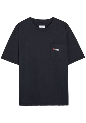 Rhude Moonlight Wolf Logo-printed Cotton T-shirt - Black And White - L