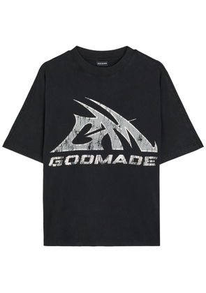 God Made Logo-print Cotton T-shirt - Black - L