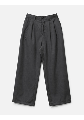 Wool Gabardine City Uniform Wide Straight Pants
