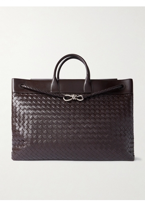 Bottega Veneta - Avenue Maxi Embellished Intrecciato Leather Tote - Brown - One size