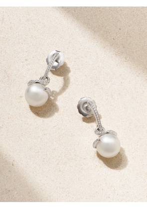 Mikimoto - 18-karat White Gold, Pearl And Diamond Earrings - One size