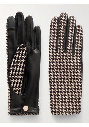 Agnelle - Susan Houndstooth Calf Hair And Leather Gloves - Neutrals - 6,6.5,7,7.5,8,8.5