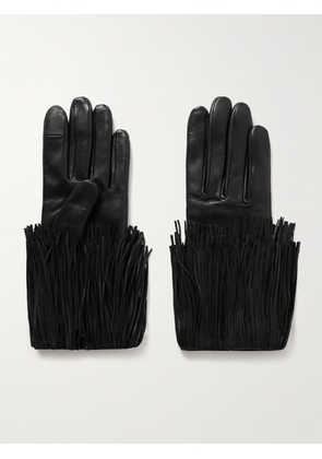 Agnelle - Lena Fringed Leather Gloves - Black - 6,6.5,7,7.5,8,8.5