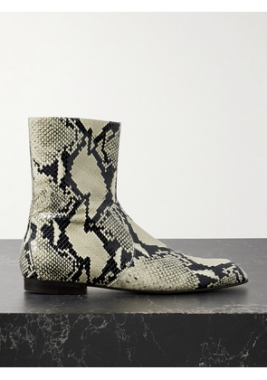 KHAITE - Colt Snake-effect Leather Ankle Boots - Animal print - IT36,IT36.5,IT37,IT37.5,IT38,IT38.5,IT39,IT39.5,IT40,IT40.5,IT41