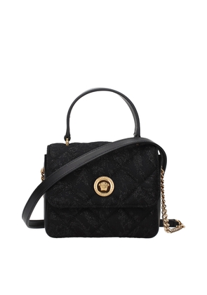 Versace Black Fabric Handbags