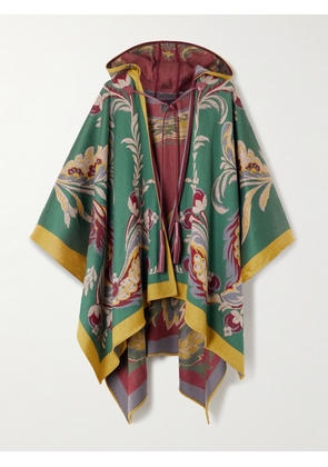 Etro - Wool-blend Jacquard Hooded Cape - Multi - One size