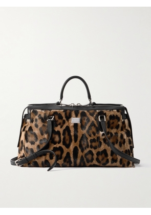 Dolce & Gabbana - Rumble Leather-trimmed Leopard-print Goat Hair Shoulder Bag - Animal print - One size