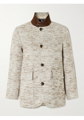 Loro Piana - Roadster Suede-trimmed Textured-cotton Jacket - Gray - IT38,IT40,IT42,IT44,IT46,IT48,IT50