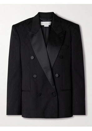 Stella McCartney - Oversized Double-breasted Satin-trimmed Wool Blazer - Black - IT34,IT36,IT38,IT40,IT42,IT44,IT46