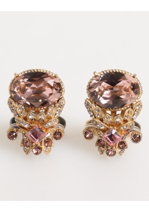 Dolce & Gabbana Gold Tone 925 Sterling Silver Crystal Accessory Cufflinks