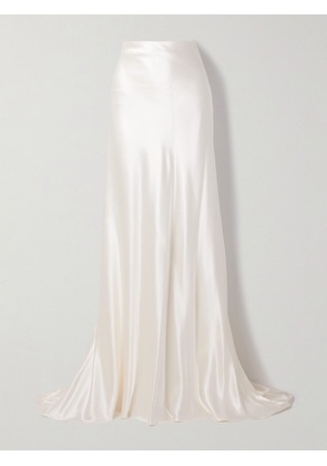 Danielle Frankel - Dree Wool And Silk-blend Charmeuse Maxi Skirt - Off-white - US0,US2,US4,US6,US8