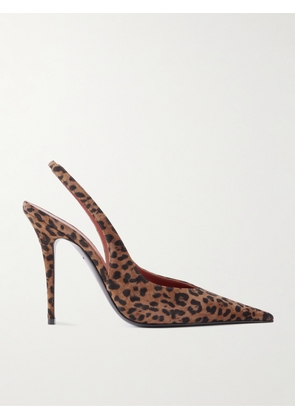 Amina Muaddi - Anok Leopard-print Suede Slingback Pumps - Animal print - IT36,IT36.5,IT37,IT37.5,IT38,IT38.5,IT39,IT39.5,IT40,IT40.5,IT41,IT41.5,IT42