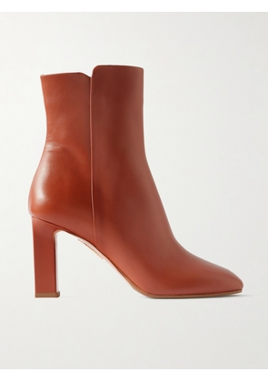 Aquazzura - Sellier 85 Leather Ankle Boots - Brown - IT36,IT36.5,IT37,IT37.5,IT38,IT38.5,IT39,IT39.5,IT40,IT40.5,IT41,IT41.5,IT42