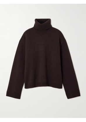 The Frankie Shop - Rhea Wool And Cotton-blend Turtleneck Sweater - Brown - XXS,XS,S,M,L,XL