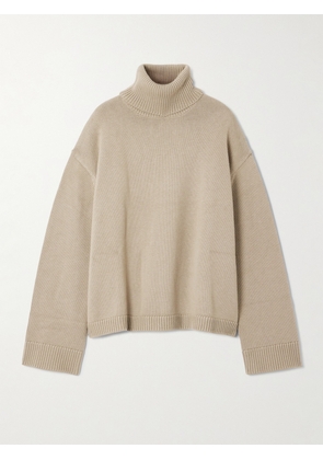 The Frankie Shop - Rhea Wool And Cotton-blend Turtleneck Sweater - Neutrals - XXS,XS,S,M,L,XL