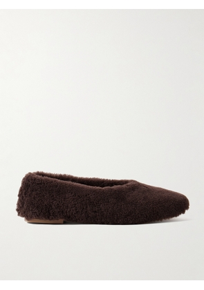 STAUD - Alba Ballet Shearling Flats - Brown - IT35,IT36,IT36.5,IT37,IT38,IT38.5,IT39,IT39.5,IT40,IT40.5,IT41,IT41.5,IT42