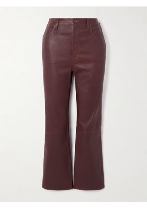 FRAME - The Reboot Cropped Leather Flared Pants - 24,25,26,27,28,29,30,31,32