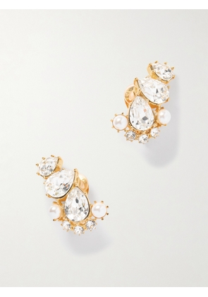 Oscar de la Renta - Crystal-embellished Gold-tone Earrings - One size