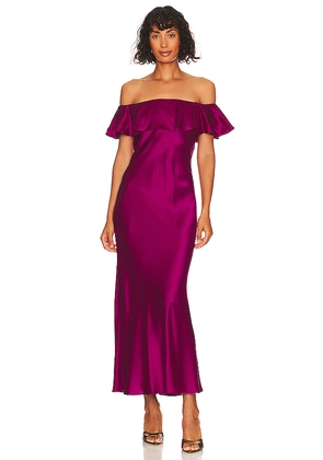 DANNIJO Off The Shoulder Midi Dress in Purple. Size XS. Also in M.