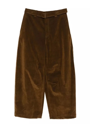 SONGZIO pleated velvet trousers - Brown