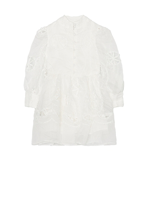 Bardot Junior Kids Fira Floral Broderie Dress in White. Size 6. Also in 5.
