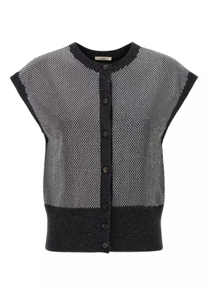 Haikure studded button vest - Grey