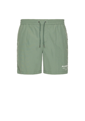 ALLSAINTS Underground Swim Shorts in Green. Size S. Also in XL/1X.