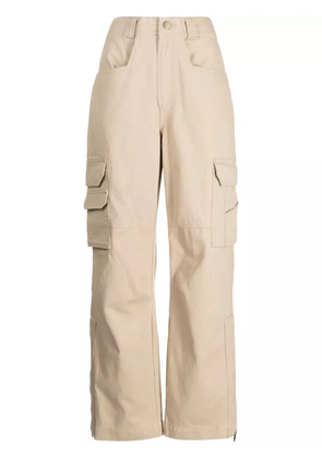 Goen.J wide-leg cotton cargo pants - Neutrals