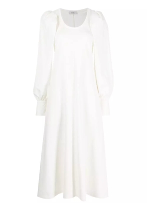 Goen.J flared puff-sleeve dress - White