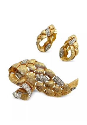 Jennifer Gibson Jewellery 1960s Jomaz swag brooch and earrings - Gold