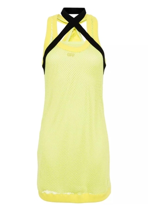 Off-White openwork sleeveless dress - Yellow