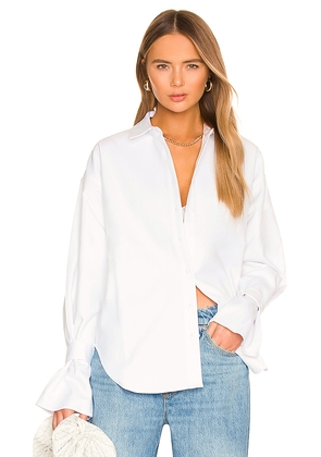 Good American Tabbed Poplin Shirt in White. Size 1/2. Also in 7/8.