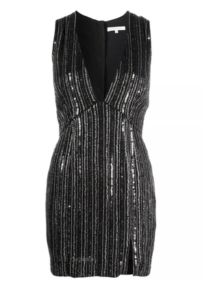 Patrizia Pepe sequin-embellished V-neck minidress - Black