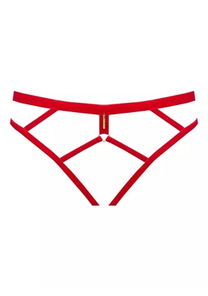 Maison Close velvet open briefs - Red
