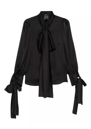 RHIZOME bow-tie silk blouse - Black