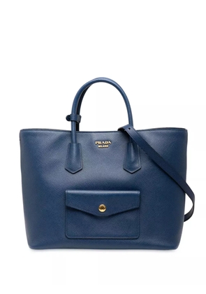 Prada Pre-Owned 2013-2025 Saffiano Cuir Front Pocket Convertible Tote satchel - Blue