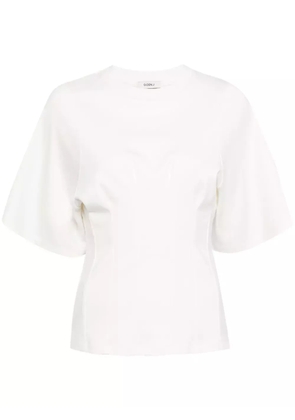 Goen.J ruched-detailing cotton T-shirt - White