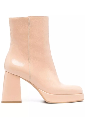 VAMSKO 90mm Doris patent leather boots - Neutrals