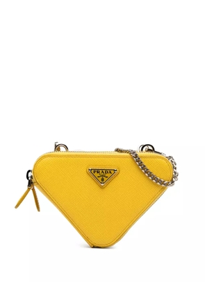 Prada Pre-Owned 2013-2025 Mini Saffiano Lux Double Triangle satchel - Yellow