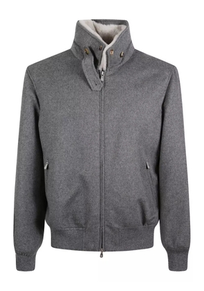 Brunello Cucinelli button zip coat - Grey