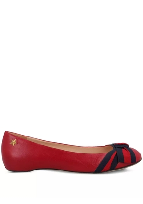 Gucci Pre-Owned bow-tie ballerina shoes - Red