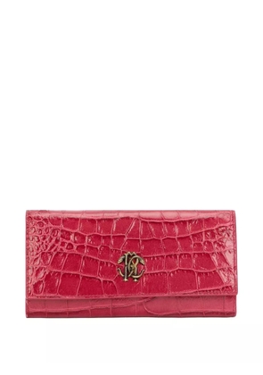 Roberto Cavalli crocodile-effect logo wallet - Pink